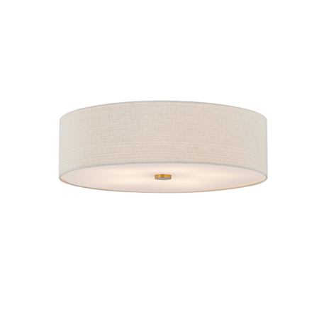 Justice Design Group Classic 6 Light 30" Wide Flush Mount Drum Ceiling Fixture Brushed Brass / Cream