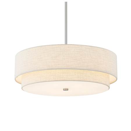Justice Design Group Classic 5 Light 22" Wide Pendant Brushed Nickel / Cream