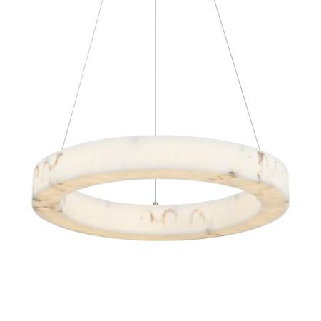 Justice Design Group Medley 24" Wide Ring Chandelier Brushed Brass / Faux Alabaster
