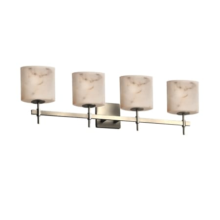 Justice Design Group LumenAria 4 Light 34" Wide Bathroom Vanity Light with Oval Shades Brushed Nickel