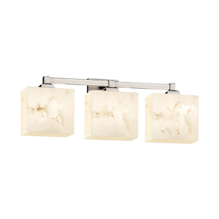 Justice Design Group LumenAria 3 Light 24" Wide Bathroom Vanity Light with Rectangle Shades Brushed Nickel