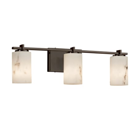 Justice Design Group LumenAria 3 Light 24" Wide LED Bathroom Vanity Light with Flat Rimmed Cylinder Shades Dark Bronze