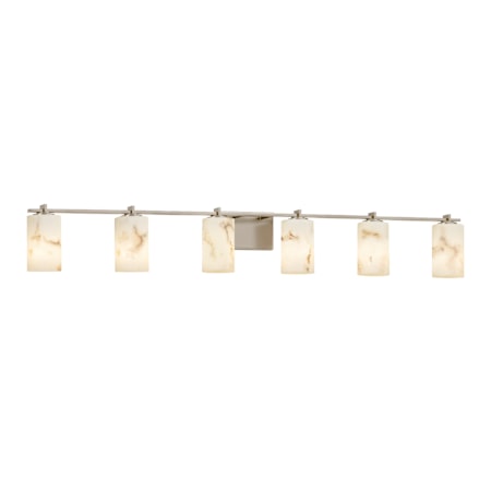 Justice Design Group LumenAria 6 Light 54" Wide LED Bathroom Vanity Light Brushed Nickel