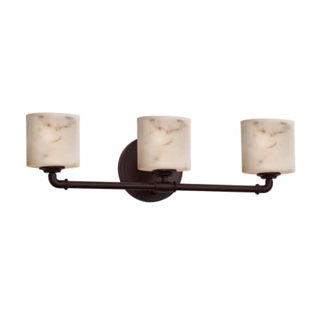 Justice Design Group LumenAria 3 Light 26" Wide LED Bathroom Vanity Light with Oval Shades from the Bronx Series Dark Bronze