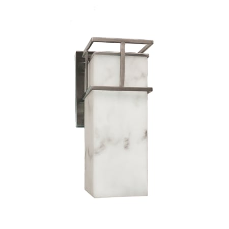 Justice Design Group LumenAria 6.5" Structure 1 Light LED Outdoor Wall Sconce Brushed Nickel