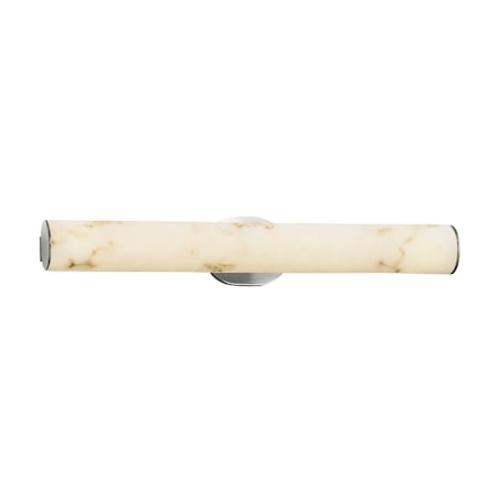 Justice Design Group LumenAria Single Light 28" Wide Integrated 3000K LED Bath Bar with Tan Faux Alabaster Resin Shade - ADA Compliant Brushed Nickel