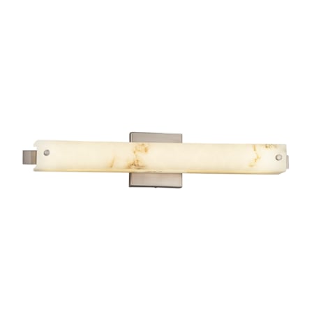Justice Design Group LumenAria Single Light 23" Wide Integrated 3000K LED Bath Bar with Tan Faux Alabaster Resin Shade - ADA Compliant Brushed Nickel