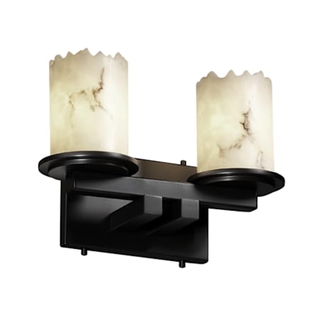 Justice Design Group LumenAria 2 Light 13" Wide Bathroom Vanity Light with Faux Alabaster Resin Shades Matte Black