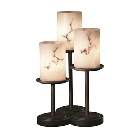 Justice Design Group Dakota 3 Light 16" Tall Table Lamp with Faux Alabaster Resin Shades Dark Bronze
