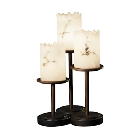 Justice Design Group Dakota 3 Light 16" Tall Table Lamp with Faux Alabaster Resin Shades Dark Bronze