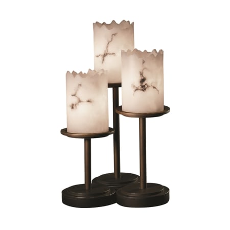 Justice Design Group Dakota 3 Light 16" Tall Table Lamp with Faux Alabaster Resin Shades Dark Bronze