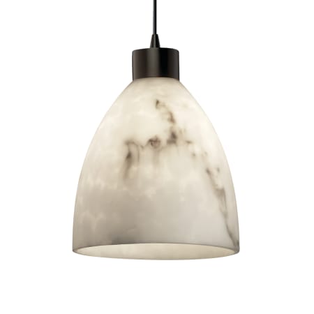 Justice Design Group LumenAria 11" 1 Light Stone Large Pendant Dark Bronze