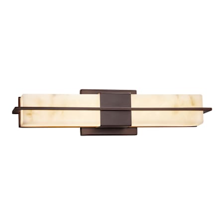 Justice Design Group Era 20" Wide Integrated LED Bath Bar with Faux Alabaster Shades Dark Bronze