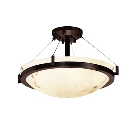 Justice Design Group LumenAria 21" Ring 3 Light Semi Flush Mount Ceiling Fixture Dark Bronze
