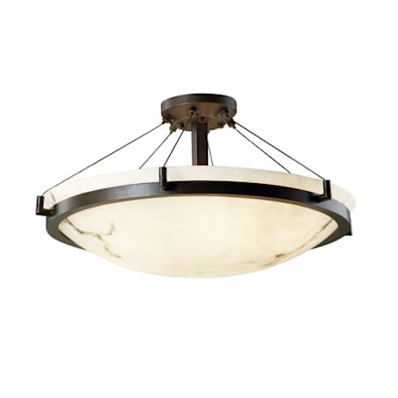 Justice Design Group LumenAria 24" Round Bowl Semi Flush Mount Ceiling Fixture Dark Bronze