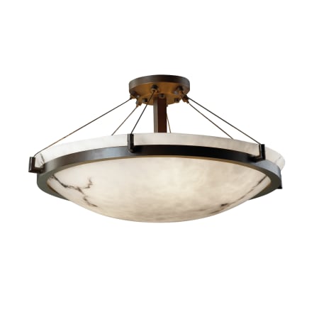 Justice Design Group LumenAria 24" Round Bowl Semi Flush Mount Ceiling Fixture Dark Bronze