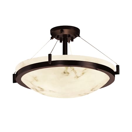 Justice Design Group Alabaster Stone / Glass Semi-Flush Ceiling Fixture from the LumenAria Collection Dark Bronze