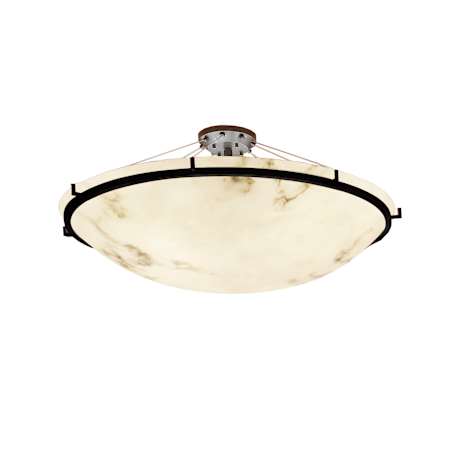 Justice Design Group Alabaster Stone / Glass Semi-Flush Ceiling Fixture from the LumenAria Collection Dark Bronze