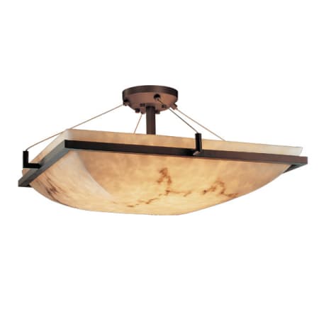 Justice Design Group LumenAria 27" Wide Bowl LED Semi Flush Mount Ceiling Fixture Dark Bronze