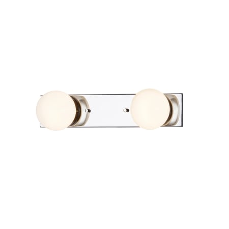 Justice Design Group Luna 2 Light 14" Wide LED Vanity Strip - Bulb Included Polished Chrome