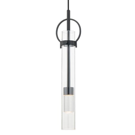 Justice Design Group Chloe 5" Wide LED Mini Pendant with Clear Glass Shade Matte Black