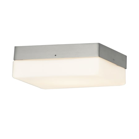 Justice Design Group Fusion 9" Wide LED Flush Mount Square Ceiling Fixture Brushed Nickel
