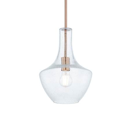 Justice Design Group Harlow 10" Wide Pendant Brushed Brass / Seeded Glass