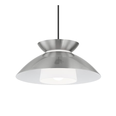 Justice Design Group Noreen 14" Wide Pendant Brushed Nickel / Opal Glass