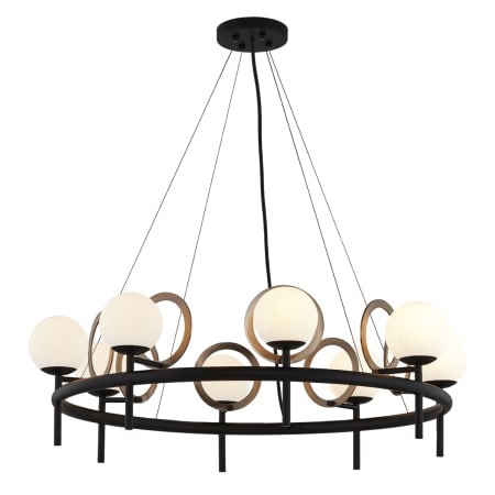 Justice Design Group Fusion 8 Light 30" Wide Chandelier Matte Black / Brass