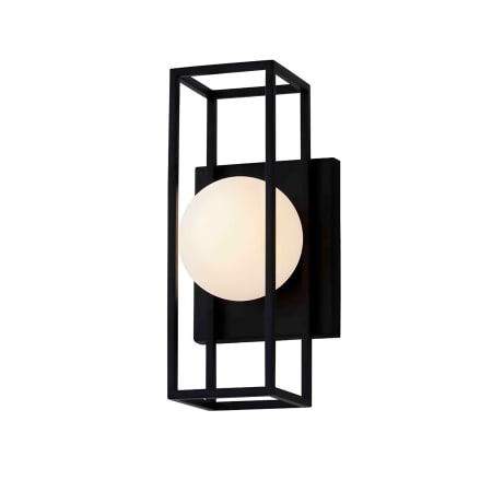 Justice Design Group Float 12" Tall LED Wall Sconce with Opal Artisan Glass Shade Matte Black