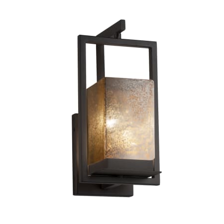 Justice Design Group Laguna Single Light 12-1/4" Tall Integrated LED Outdoor Wall Sconce with Mercury Glass Artisan Shade Matte Black