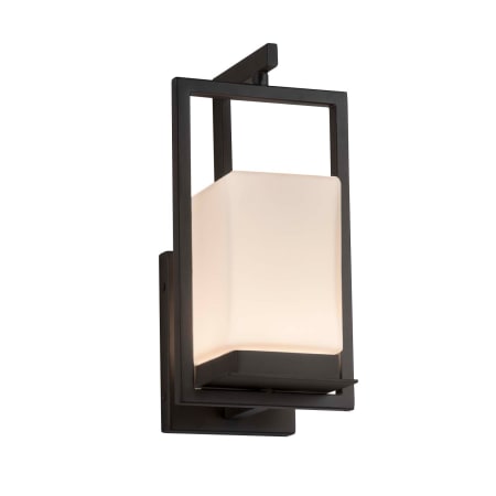 Justice Design Group Laguna Single Light 12-1/4" Tall Integrated LED Outdoor Wall Sconce with Opal Glass Shade Matte Black