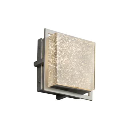 Justice Design Group Fusion Single Light 6-1/2" High Integrated 3000K LED Outdoor Wall Sconce with Mercury Artisan Glass Shade - ADA Compliant Brushed Nickel