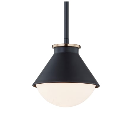 Justice Design Group Ravelle 7" Wide Outdoor Mini Pendant Matte Black / Opal Glass