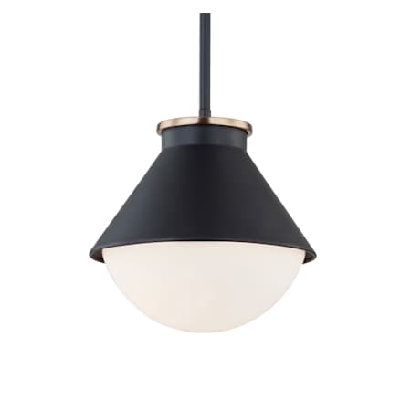 Justice Design Group Ravelle 10" Wide Outdoor Pendant Matte Black / Opal Glass