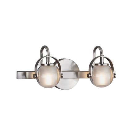 Justice Design Group Conduit 2 Light 16" Wide Bathroom Vanity Light Brushed Nickel