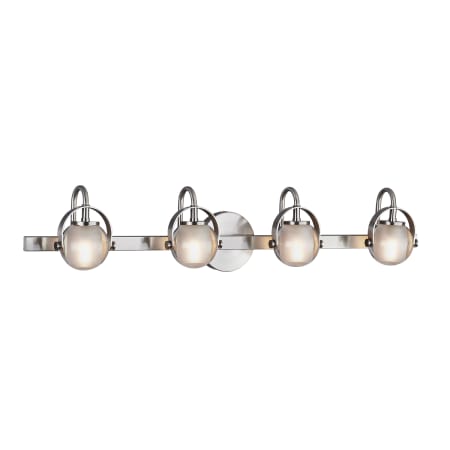 Justice Design Group Conduit 4 Light 33" Wide Bathroom Vanity Light Brushed Nickel