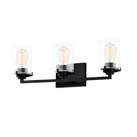 Justice Design Group Cilindro 25" Wide 3 Light Vanity Light Matte Black