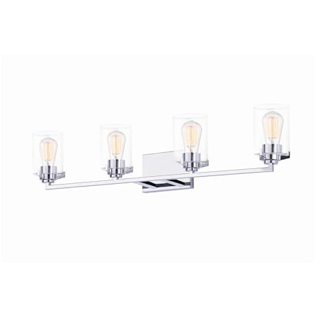 Justice Design Group Cilindro 35" Wide 4 Light Vanity Light Polished Chrome