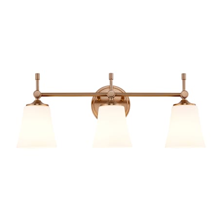 Justice Design Group Fusion 3 Light 24" Wide Vanity Light Brushed Brass / Opal