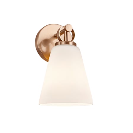 Justice Design Group Fusion 10" Tall Bathroom Sconce Brushed Brass / Opal
