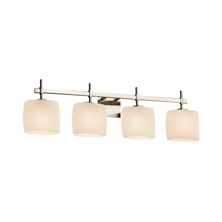 Justice Design Group Fusion 33.5" Union 4 Light Vanity Light Brushed Nickel