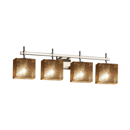 Justice Design Group Fusion 32.5" Union 4 Light Vanity Light Brushed Nickel