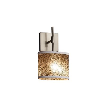 Justice Design Group Fusion 6.5" Union 1 Light ADA Compliant Mercury Glass Wall Sconce Brushed Nickel