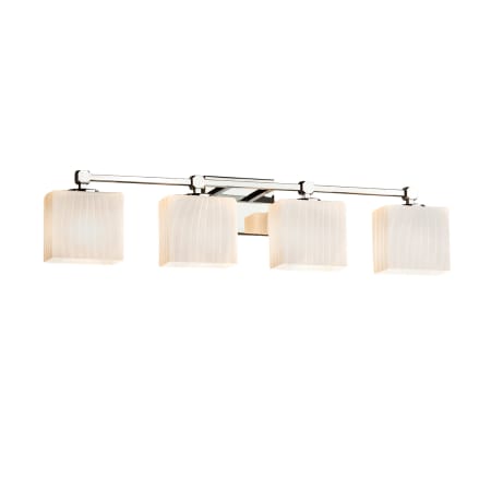 Justice Design Group Fusion 32.5" Tetra 4 Light LED Vanity Light Polished Chrome