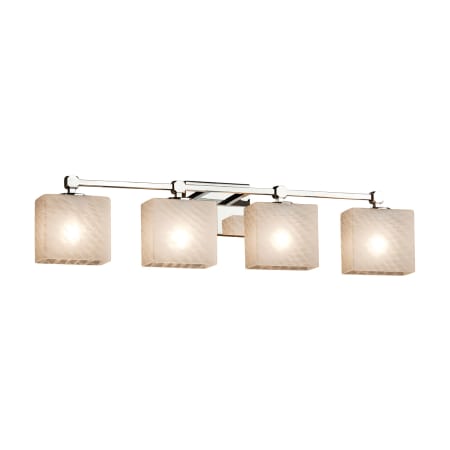 Justice Design Group Fusion 32.5" Tetra 4 Light LED Vanity Light Polished Chrome