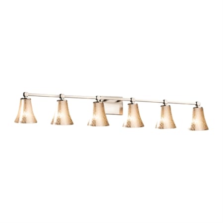 Justice Design Group Tetra 6 Light 50-1/2" Wide Bathroom Vanity Light Brushed Nickel