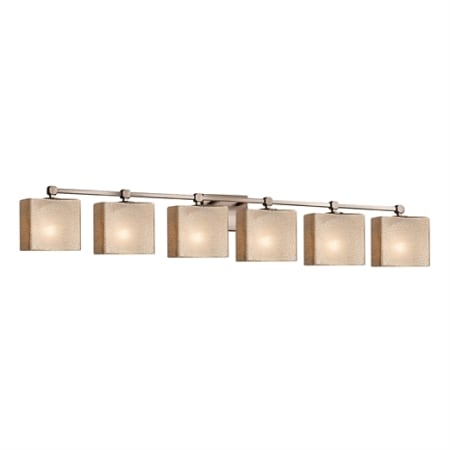 Justice Design Group Tetra 6 Light 50-1/2" Wide Bathroom Vanity Light Brushed Nickel