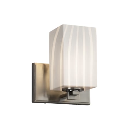 Justice Design Group Fusion 8" Tall Bathroom Sconce with Flat Rimmed Square Shade from the Era Series Brushed Nickel