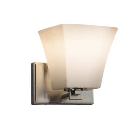 Justice Design Group Fusion 7" Tall LED Square Flared Bathroom Sconce Brushed Nickel